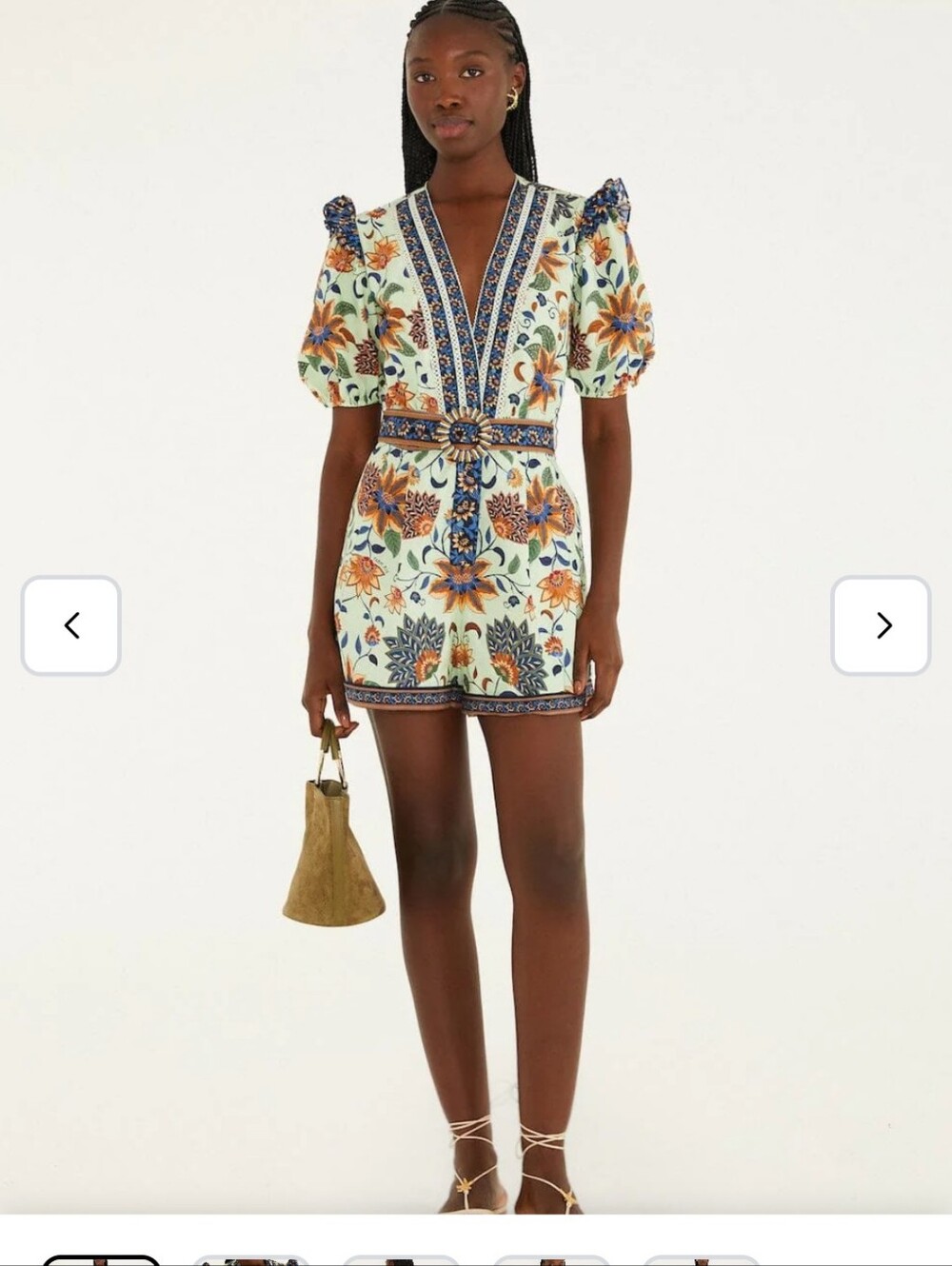 Farm Rio Delhi Tapestry Belted Romper